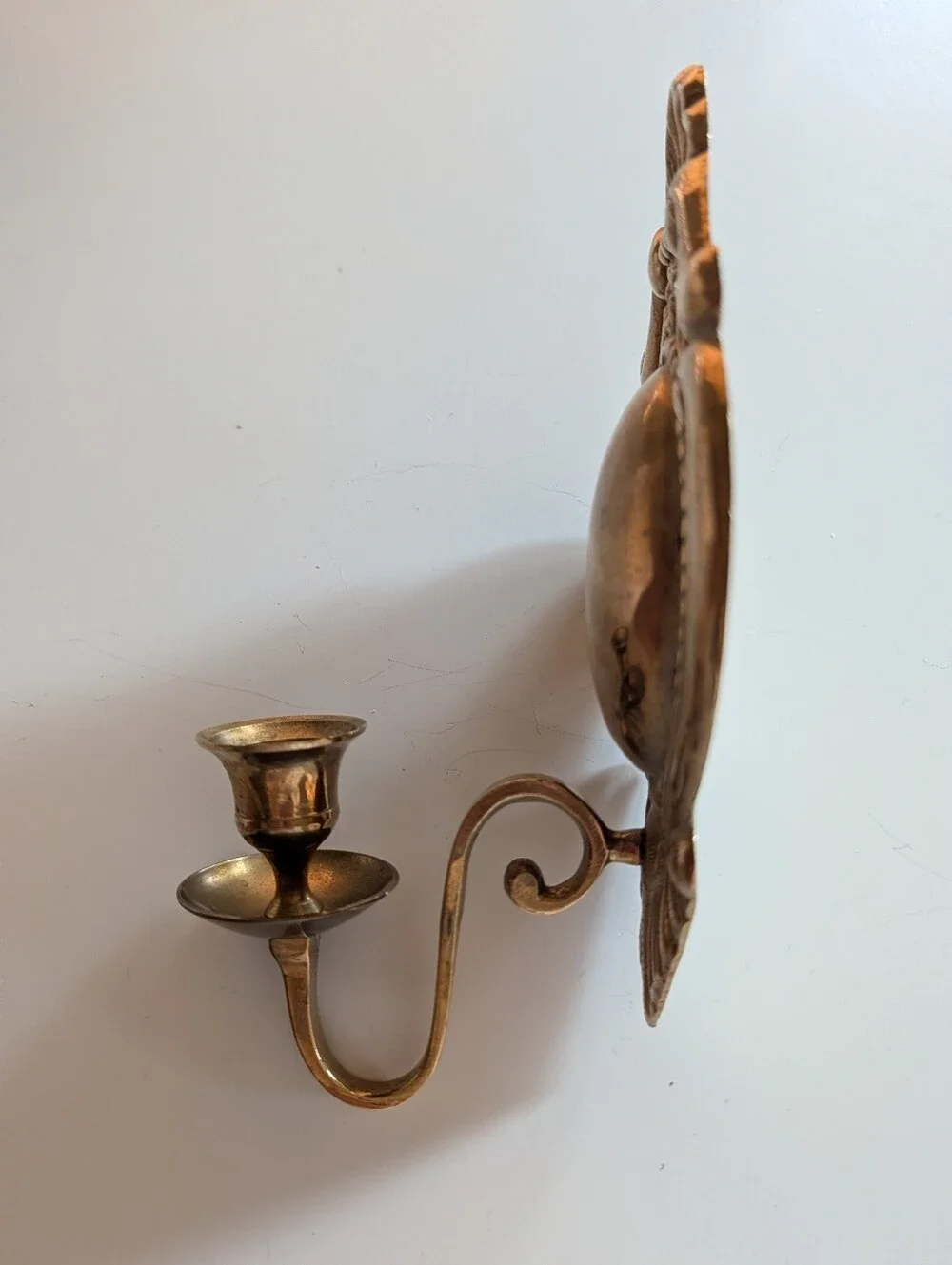 Solid Brass Vintage Candle Wall Sconce Ornate
